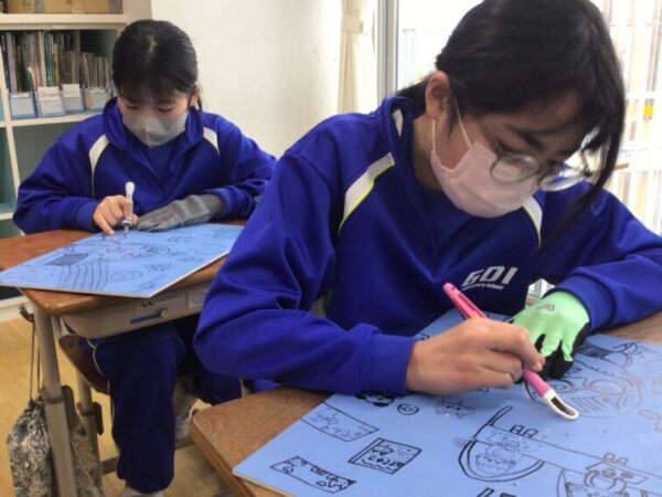 ５年　図画工作「パズル版画～心に広がるわたしの世界～」